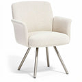 **Moderne witte fauteuil met metalen poten**