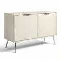 **Moderne Wit Kasten met Metallic Voeten en Minimalistisch Ontwerp**