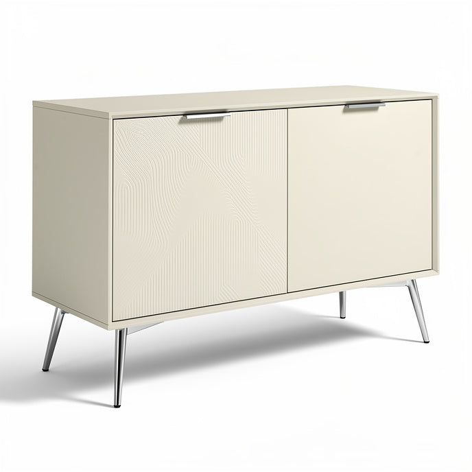 **Moderne Wit Kasten met Metallic Voeten en Minimalistisch Ontwerp**